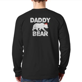 Novelty Christmas For Dad Daddy Bear Back Print Long Sleeve T-shirt | Mazezy