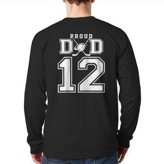Number 12 Custom Proud Hockey Dad Personalized Back Print Long Sleeve T-shirt | Mazezy