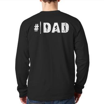 Number One Baseball Dad Pitcher Father's Day Back Print Long Sleeve T-shirt | Mazezy