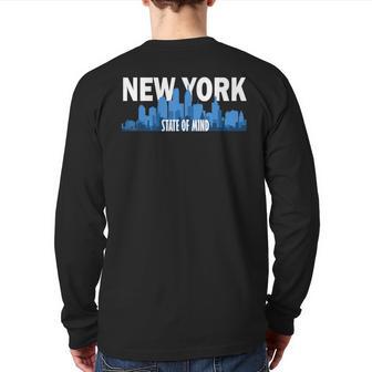 Ny State Of Mind New York City Souvenir Skyline Back Print Long Sleeve T-shirt - Monsterry AU