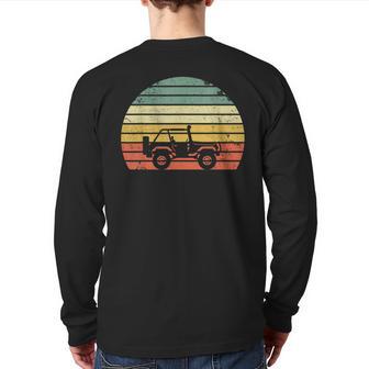 Off Road Vintage Retro Sunset Off Road 4X4 Back Print Long Sleeve T-shirt - Monsterry DE