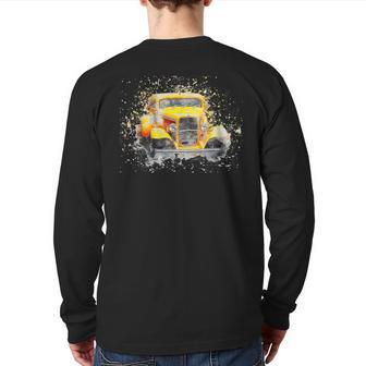 Old Vintage American Classic Car Watercolor Retro Back Print Long Sleeve T-shirt - Monsterry AU