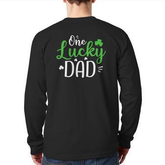 One Lucky Dad St Patrick's Day Daddy Back Print Long Sleeve T-shirt | Mazezy