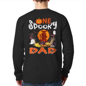 One Spooky Dad Halloween Witch Boo Ghosts Scary Pumpkins Back Print Long Sleeve T-shirt | Mazezy