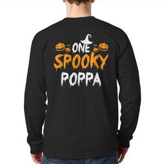 One Spooky Poppa Father Matching Family Halloween Back Print Long Sleeve T-shirt | Mazezy AU