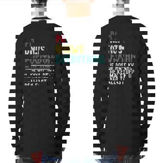 Pa Know Everything Father's Day For Grandfather Back Print Long Sleeve T-shirt | Mazezy