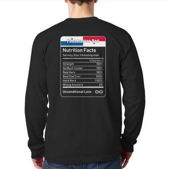 Panamanian Dad Nutrition Facts Panamanian Flag Back Print Long Sleeve T-shirt | Mazezy UK