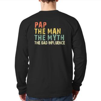 Pap The Man Myth Bad Influence Vintage Back Print Long Sleeve T-shirt | Mazezy