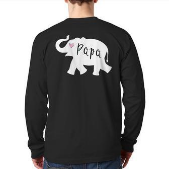 Papa Africa Elephant Father Matching For Dad Back Print Long Sleeve T-shirt | Mazezy