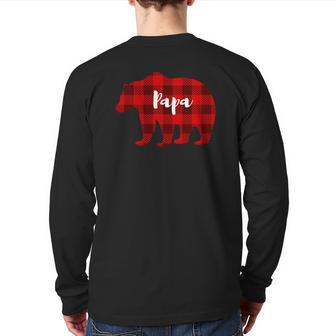 Papa Bear Clothing Mens Father Parents Family Matching Back Print Long Sleeve T-shirt | Mazezy