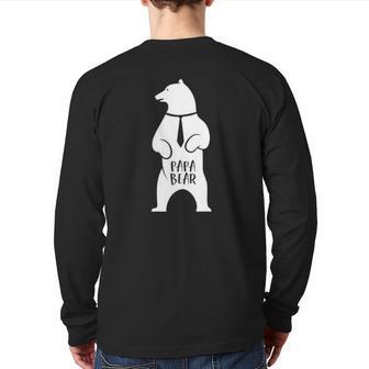 Papa Bear Father's Day Best For Papa Back Print Long Sleeve T-shirt | Mazezy