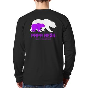 Papa Bear Support Epilepsy Awareness Back Print Long Sleeve T-shirt | Mazezy