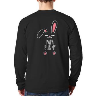 Papa Bunny Matching Easter Bunny Egg Hunting Back Print Long Sleeve T-shirt | Mazezy UK