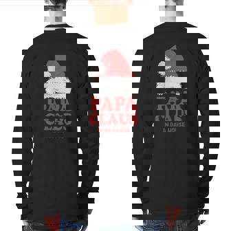 Papa Claus Christmas Dad Santa Family Matching Pajamas Xmas Back Print Long Sleeve T-shirt | Mazezy