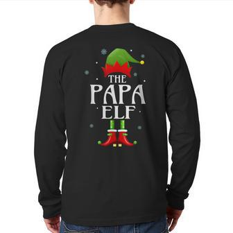 Papa Elf Xmas Matching Family Group Christmas Party Pajama Back Print Long Sleeve T-shirt | Mazezy CA