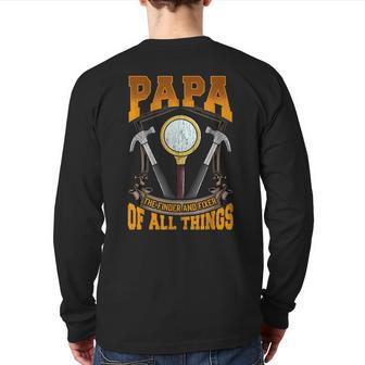 Papa The Finder And Fixer Of All Things Dad Father's Day Back Print Long Sleeve T-shirt | Mazezy UK