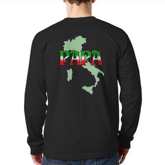 Papa For The Italian Father Back Print Long Sleeve T-shirt | Mazezy