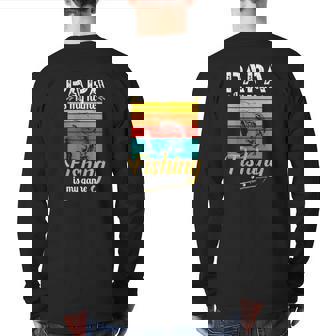 Papa Is My Name Fishing Is My Game Dad Fishing Back Print Long Sleeve T-shirt | Mazezy