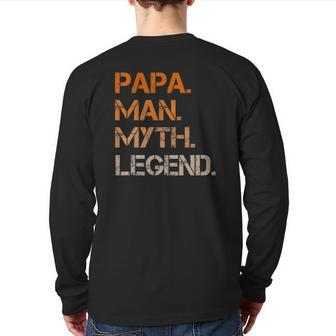 Papa Pa The Man The Myth The Legend Dad Back Print Long Sleeve T-shirt | Mazezy DE