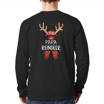 The Papa Reindeer Family Matching Group Christmas Back Print Long Sleeve T-shirt | Mazezy