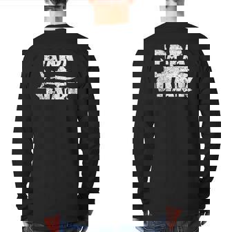 Papa Shark Ocean Diver Fan For Men Back Print Long Sleeve T-shirt | Mazezy
