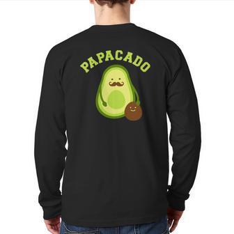 Papacado For New Dad Or Daddy Announcement Back Print Long Sleeve T-shirt | Mazezy