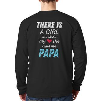 Papa S From Granddaughter Back Print Long Sleeve T-shirt | Mazezy AU
