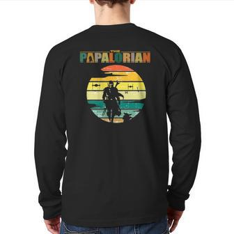 The Papalorian Dadalorian Father's Day Costume Vintage Tee Back Print Long Sleeve T-shirt | Mazezy