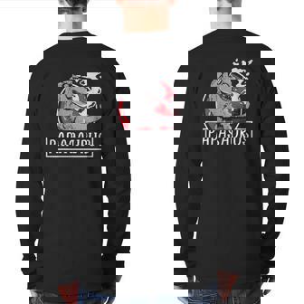 Papasaurus Fossils Dinsosaur Family Dad Back Print Long Sleeve T-shirt | Mazezy