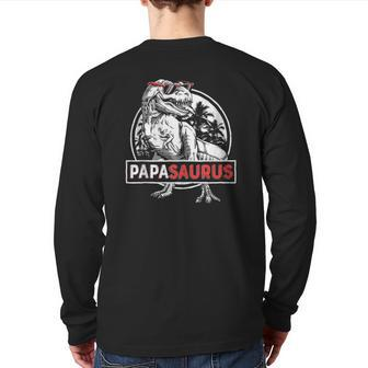 Papasaurusrex Dinosaur Papa Saurus Family Matching Back Print Long Sleeve T-shirt | Mazezy