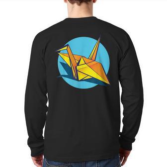 Paper Crane Orizuru T Back Print Long Sleeve T-shirt - Monsterry CA