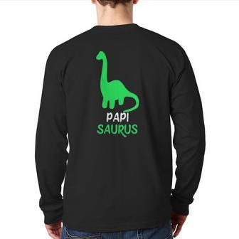 Papisaurus Dinosaur Papisaurus Christmas Back Print Long Sleeve T-shirt | Mazezy