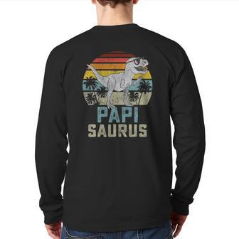 Papisaurusrex Dinosaur Papi Saurus Family Matching Back Print Long Sleeve T-shirt | Mazezy