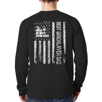 Patriot Best Bricklayer Dad Us Flag Back Print Long Sleeve T-shirt | Mazezy