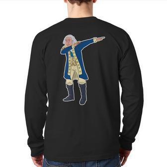 Patriotic 1St Dabbing President General George Washington Back Print Long Sleeve T-shirt - Monsterry UK