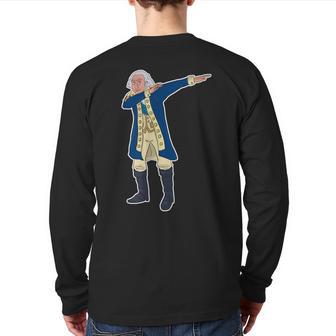 Patriotic 1St Dabbing President General George Washington Back Print Long Sleeve T-shirt - Monsterry DE