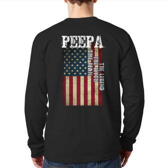 Peepa The Man Grandpa Awareness Back Print Long Sleeve T-shirt | Mazezy