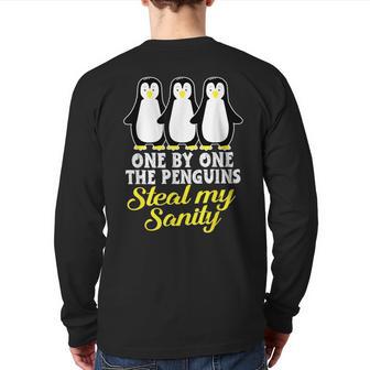 Penguin One By One The Penguins Steal My Sanity Back Print Long Sleeve T-shirt - Monsterry