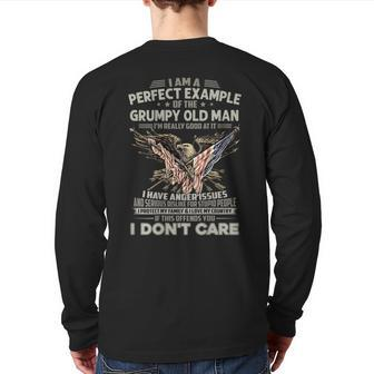 I Am A Perfect Example Of The Grumpy Old Man Veteran Dad Back Print Long Sleeve T-shirt | Mazezy DE