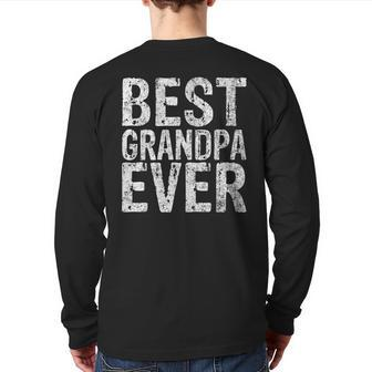 Perfect Xmas Papa Christmas Best Grandpa Ever Back Print Long Sleeve T-shirt | Mazezy