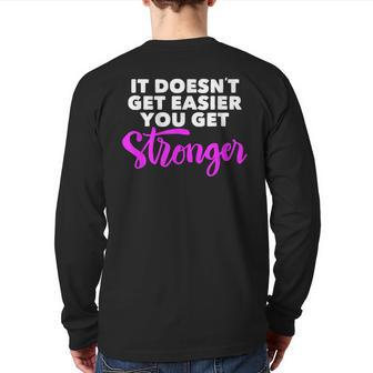 Physical Workout Gym Fitness Inspirational Quote Back Print Long Sleeve T-shirt | Mazezy