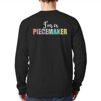 Piecemaker Crochet Team Quilting Sewing Quilt Making Crew Back Print Long Sleeve T-shirt - Monsterry UK