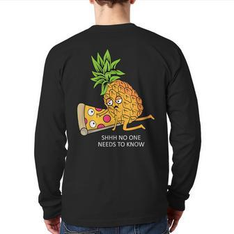Pineapple Belongs On Pizza Lover Food Pun Back Print Long Sleeve T-shirt - Monsterry AU