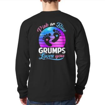 Pink Or Blue Grumps Loves You Gender Reveal Baby Back Print Long Sleeve T-shirt | Mazezy