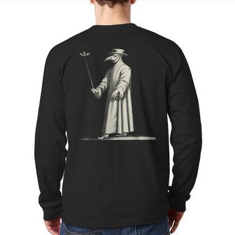 Plague Doctor Medieval Steampunk Vintage Horror Back Print Long Sleeve T-shirt - Monsterry UK