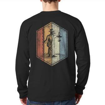 Plague Doctor Retro Vintage Style Back Print Long Sleeve T-shirt - Monsterry