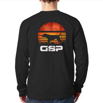 Pointers German Shorthaired Vintage Gsp Dad Back Print Long Sleeve T-shirt | Mazezy