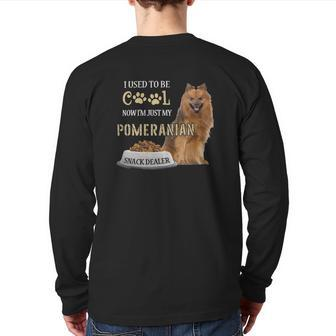 Pomeranian Dog Owner Quote Loves Dad Back Print Long Sleeve T-shirt | Mazezy