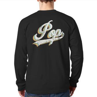 Pop Retro Style Father’S Day For Grandpa Pop Back Print Long Sleeve T-shirt | Mazezy