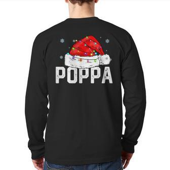 Poppa Claus Xmas Family Matching Grandpa Christmas Back Print Long Sleeve T-shirt | Mazezy